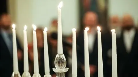 Świece chanukowe w Pałacu Prezydenckim (zdjęcie z 2018 r.)