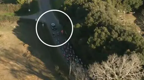 Na "czołówkę" z peletonem. Musiało dojść do kraksy