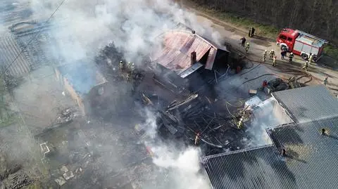 Pożar we wsi Fajum w powiecie kaliskim