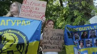 Protest w Kijowie w kontekście szczytu Trump-Putin na Alasce
