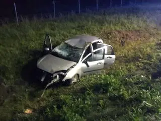 Wypadek na autostradzie A4 w Rzezawie