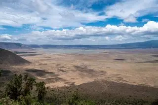 Ngorongoro to wygasły wulkan z jeziorem w środku