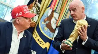 Donald Trump i szef FIFA Gianni Infantino w Białym Domu