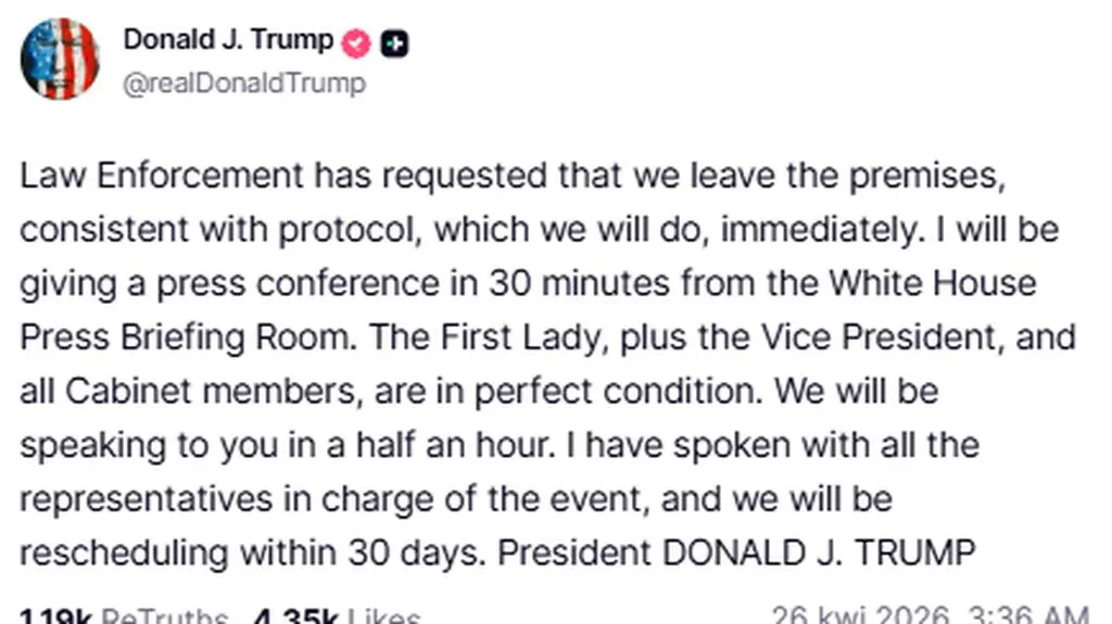 Wpis Donalda Trumpa 
