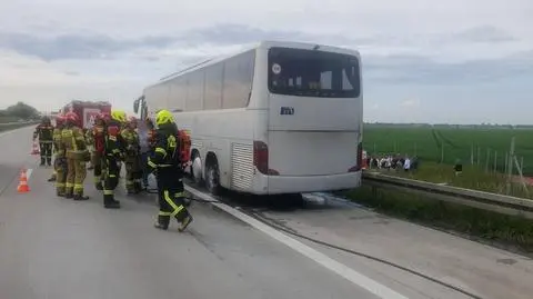 Pożar autokaru przewożącego dzieci