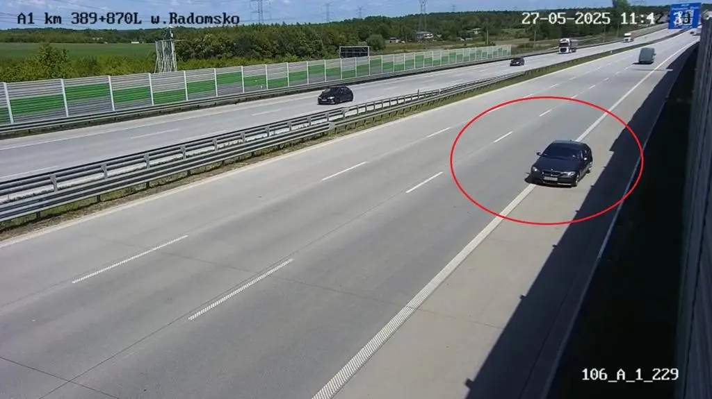Pędził pod prąd autostradą A1