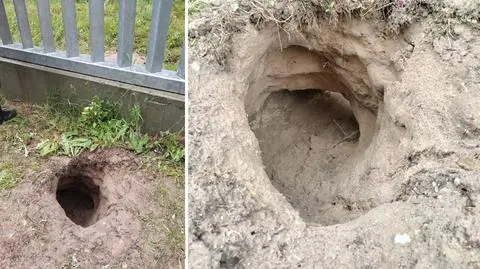 Podkop pod zaporą na granicy