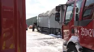 Pożar naczepy z elektroodpadami na A1