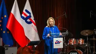 Szefowa Stałego Przedstawicielstwa przy UE Agnieszka Bartol podczas gali otwarcia Prezydencji Rady Unii Europejskiej w Królewskim Muzeum Sztuk Pięknych Belgii