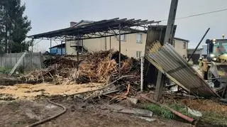 Pożar trocin i hali