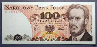 Banknot o wartości starych 100 zł z Ludwikiem Waryńskim