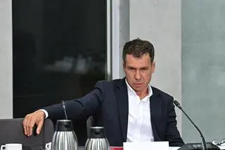 Ernest Bejda podczas przesłuchania przed komisją śledczą ds. Pegasusa