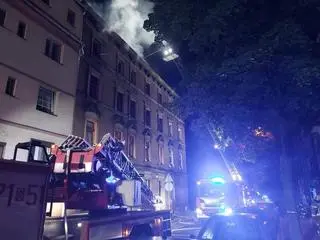 Nocny pożar kamienicy w Zabrzu