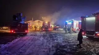 Pożar na fermie kur w miejscowości Gostchorz pod Siedlcami