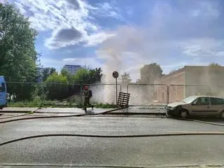 Koparka uszkodziła rurociąg z gazem