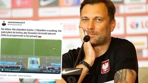 "Nie dobrałem butów". Komiczne sceny poza boiskiem w trakcie meczu ze Szwedami