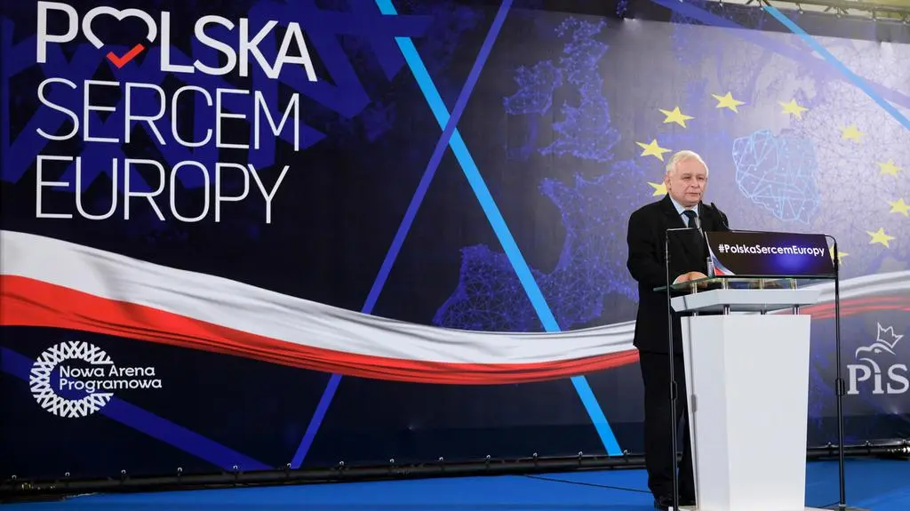 Jarosław Kaczyński na konwencji w Poznaniu