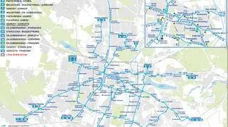 Kompletna mapa połączeń tramwajowych