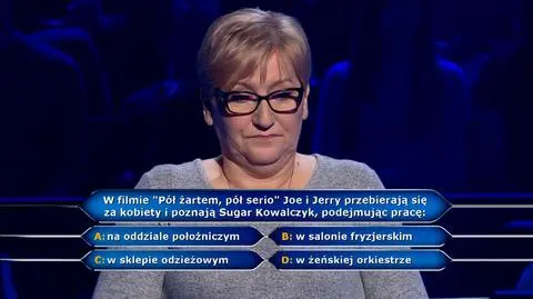 "Milionerzy": filmowa Sugar Kowalczyk w pytaniu za 40 tysięcy złotych