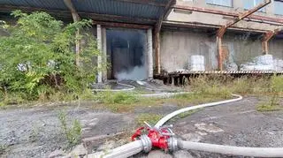 Pożar w starej cukrowni w Jaworze