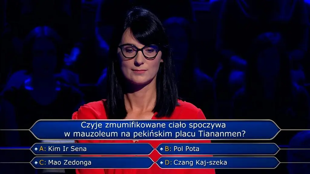 Pani Kinga Strzyż w programie "Milionerzy"