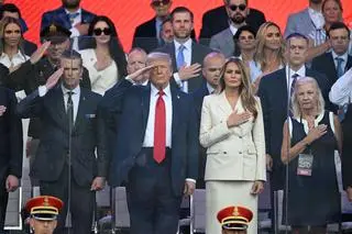 Melania Trump podczas parady wojskowej w Waszyngtonie 