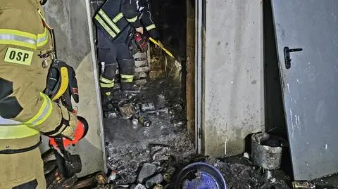 Pożar kotłowni w domu w Grębocicach 