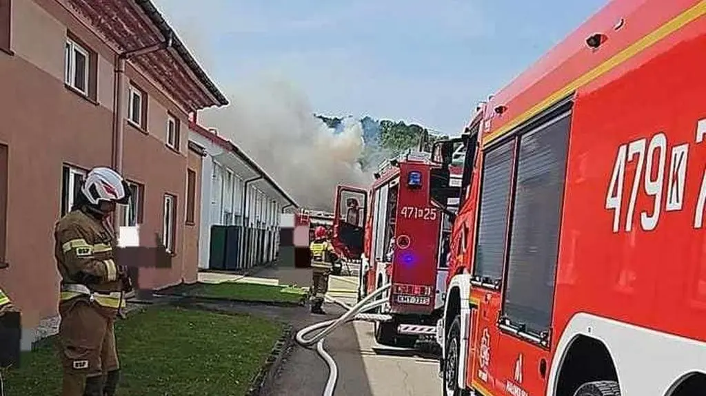 Pożar lakierni w Pcimiu