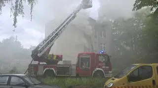 Pożar w kamienicy przy ulicy Głowackiego w Łodzi