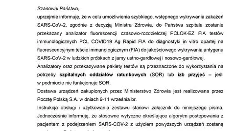 Koreańskie testy trafiły do 263 placówek. Ile użyto? Ile odesłano? Ministerstwo nie chce odpowiedzieć
