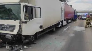 Zderzenie ciężarówek na A4