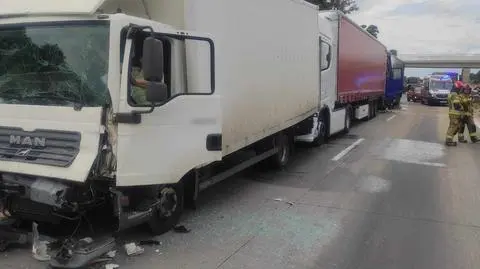 Zderzenie ciężarówek na A4