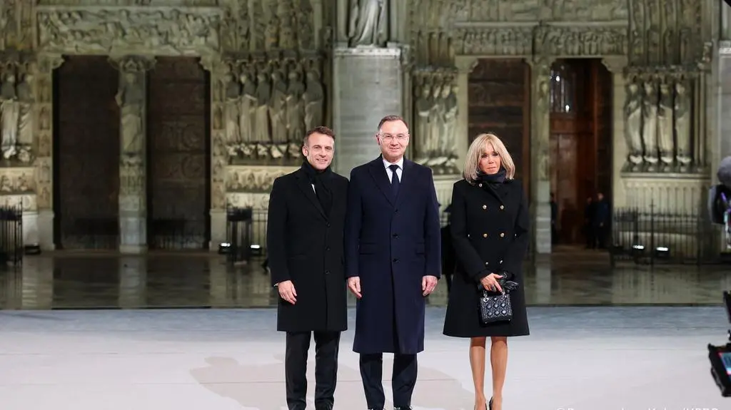 Andrzej Duda, Emmanuel Macron i Brigitte Macron
