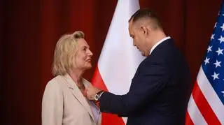 Prezydent Karol Nawrocki i działaczka polonijna i dyplomatka Anna Maria Anders