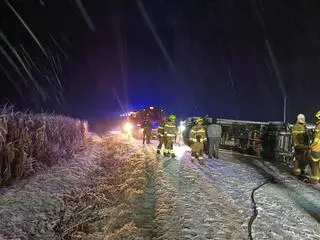 Na miejscu były cztery zastępy straży pożarnej