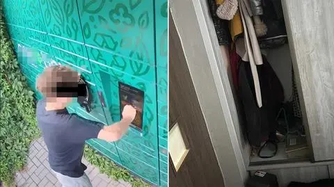 Zniszczył paczkomat, a potem schował się w szafie