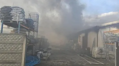 Pożar sklepu budowlanego w Rzeczycy