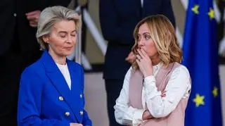 Ursula vond der Leyen i Giorgia Meloni na zdjęciu z 16 października 2024 roku