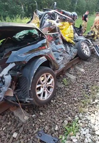 Wypadek na przejeździe kolejowym w Dachowej