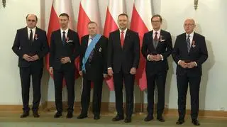 Od lewej: Adam Woronowicz, Sławosz Uznański-Wiśniewski, Waldemar Łysiak, Karol Nawrocki, Przemysław Babiarz oraz Konrad Banaszek