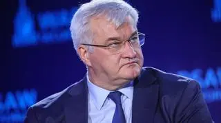 Minister spraw zagranicznych Ukrainy Andrij Sybiha podczas dyskusji panelowej na Warszawskim Forum Bezpieczeństwa