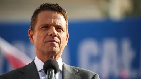 Rafał Trzaskowski na Rynku Głównym w Krakowie