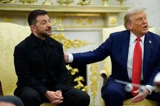 Wołodymyr Zełenski i Donald Trump w Gabinecie Owalnym (18.08.2025)