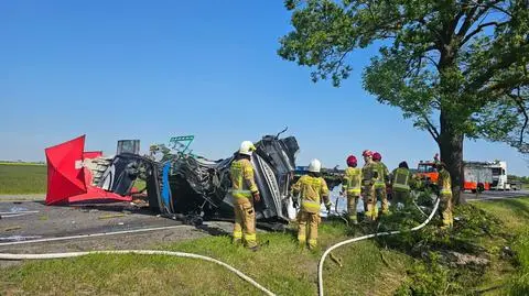 Ciężarówka uderzyła w drzewo. Kierowca nie żyje