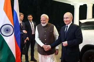 Władimir Putin i premier Indii Narendra Modi w Indiach, grudzień 2025 