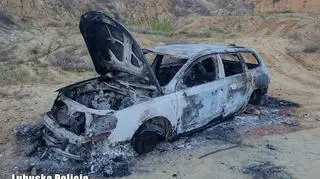 Spalone auto znalezione na terenie żwirowni