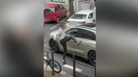 Agresywny rowerzysta w Poznaniu
