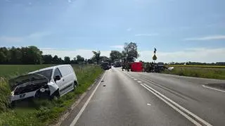 Wypadek na drodze krajowej numer 36 w Lutogniewie koło Krotoszyna