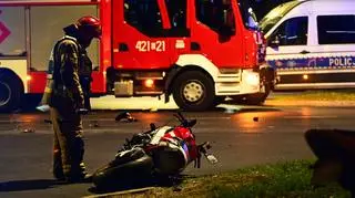 Zderzenie motocykla z samochodem osobowym