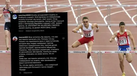 Były polski lekkoatleta do rosyjskiego kolegi: właśnie przyłożyłeś rękę do zbrodni
